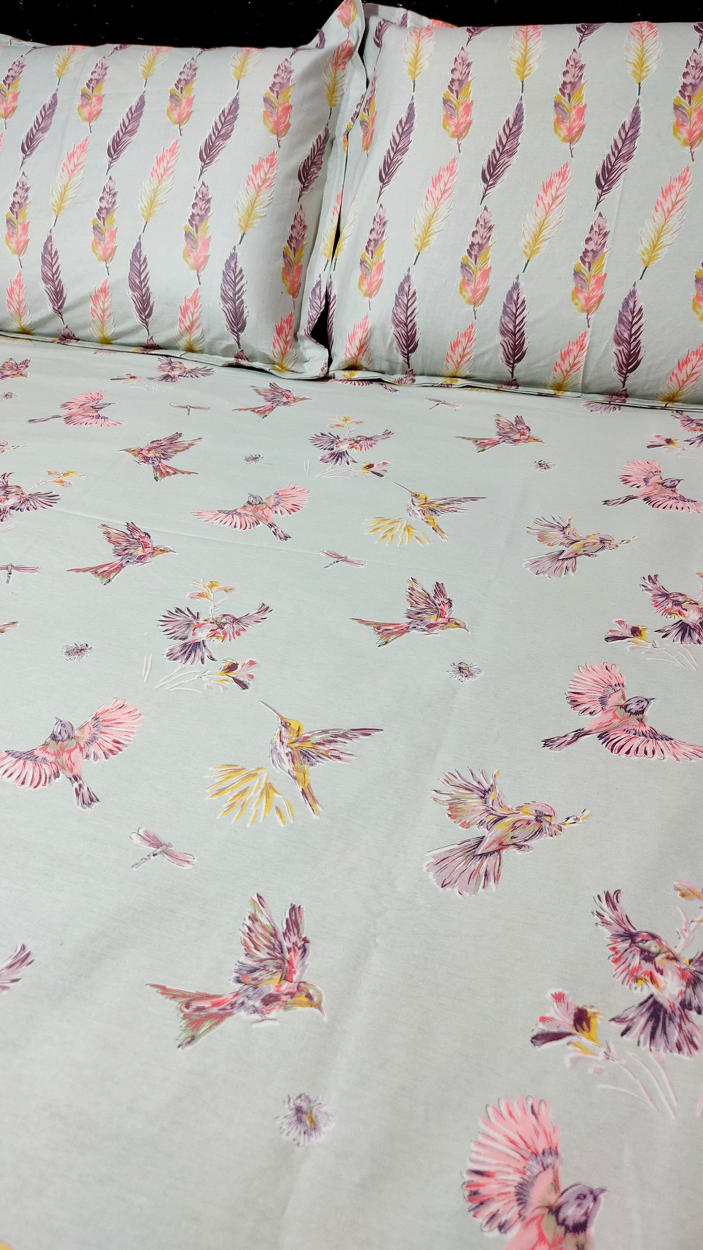 Romeo 100% Cotton Double Bedsheet King Size - Grey Robin