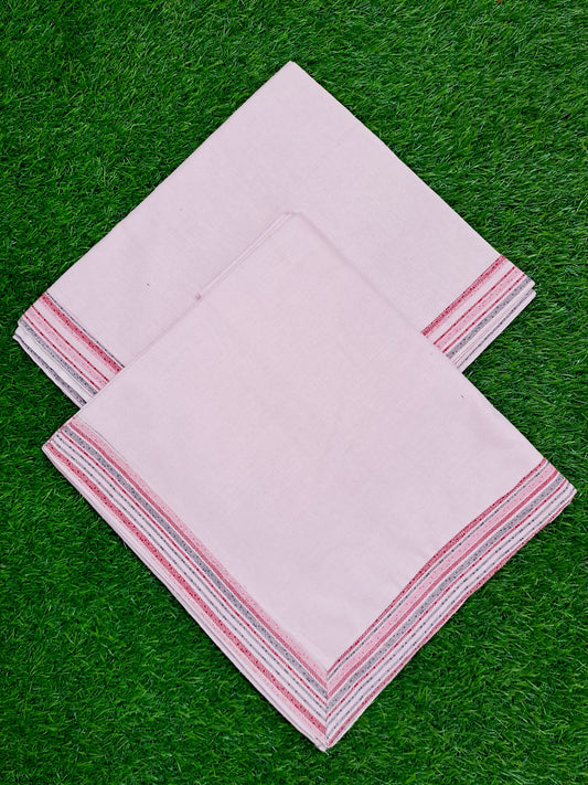 Pure Cotton Single Bed Size Topsheet - Plain Pink Border