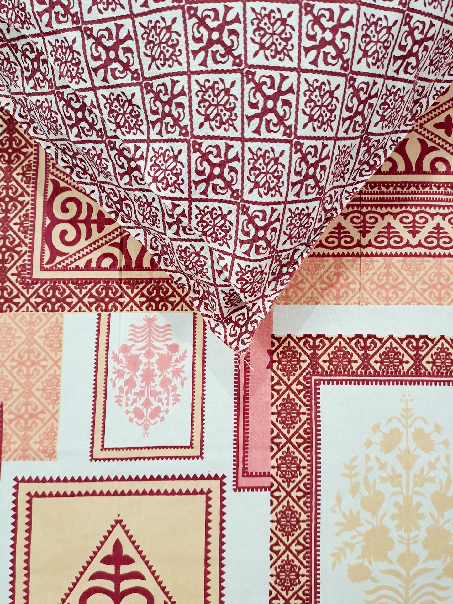 Matrix pure cotton double bedsheet - Peach