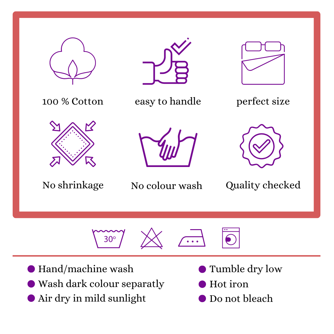 Rivera Reversible Pure Cotton Double Bedsheet - Blue