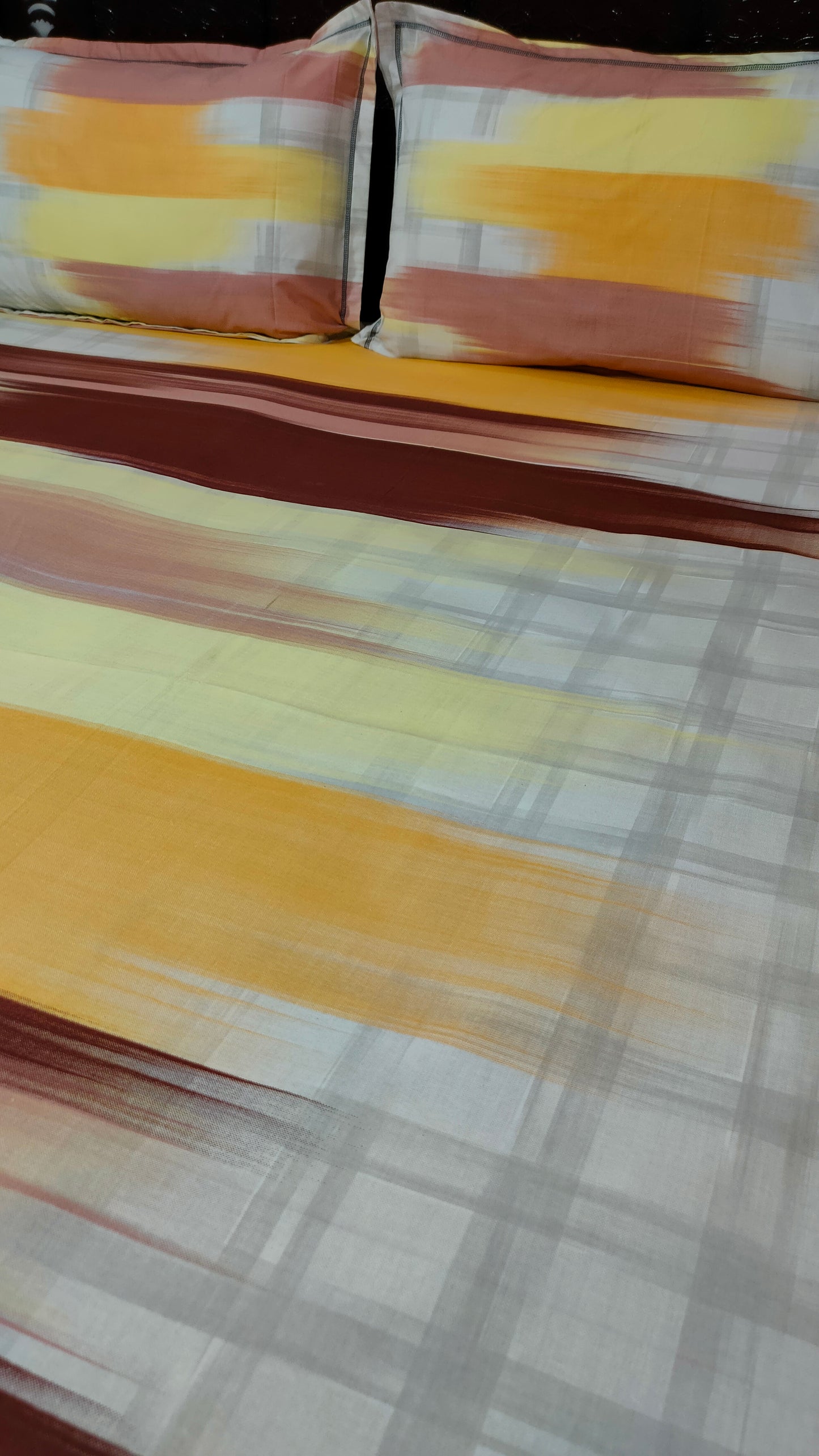 Horizon 100% Cotton Double Bedsheet King Size- Yellow