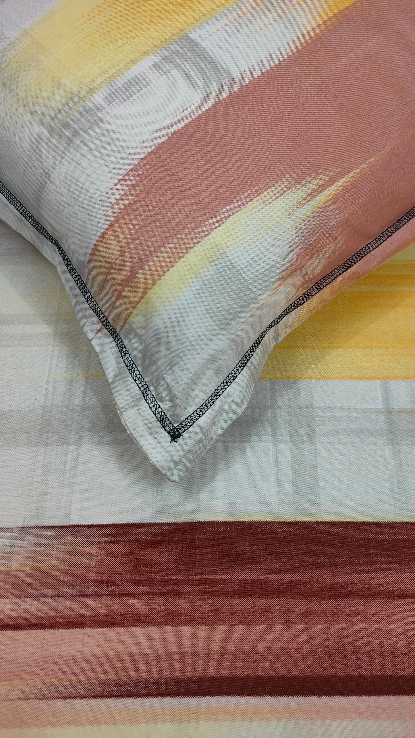 Horizon 100% Cotton Double Bedsheet King Size- Yellow
