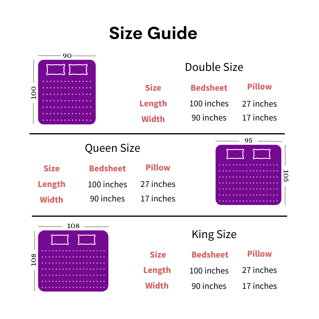 Water Drop Pure Cotton Double Bedsheet - Pink
