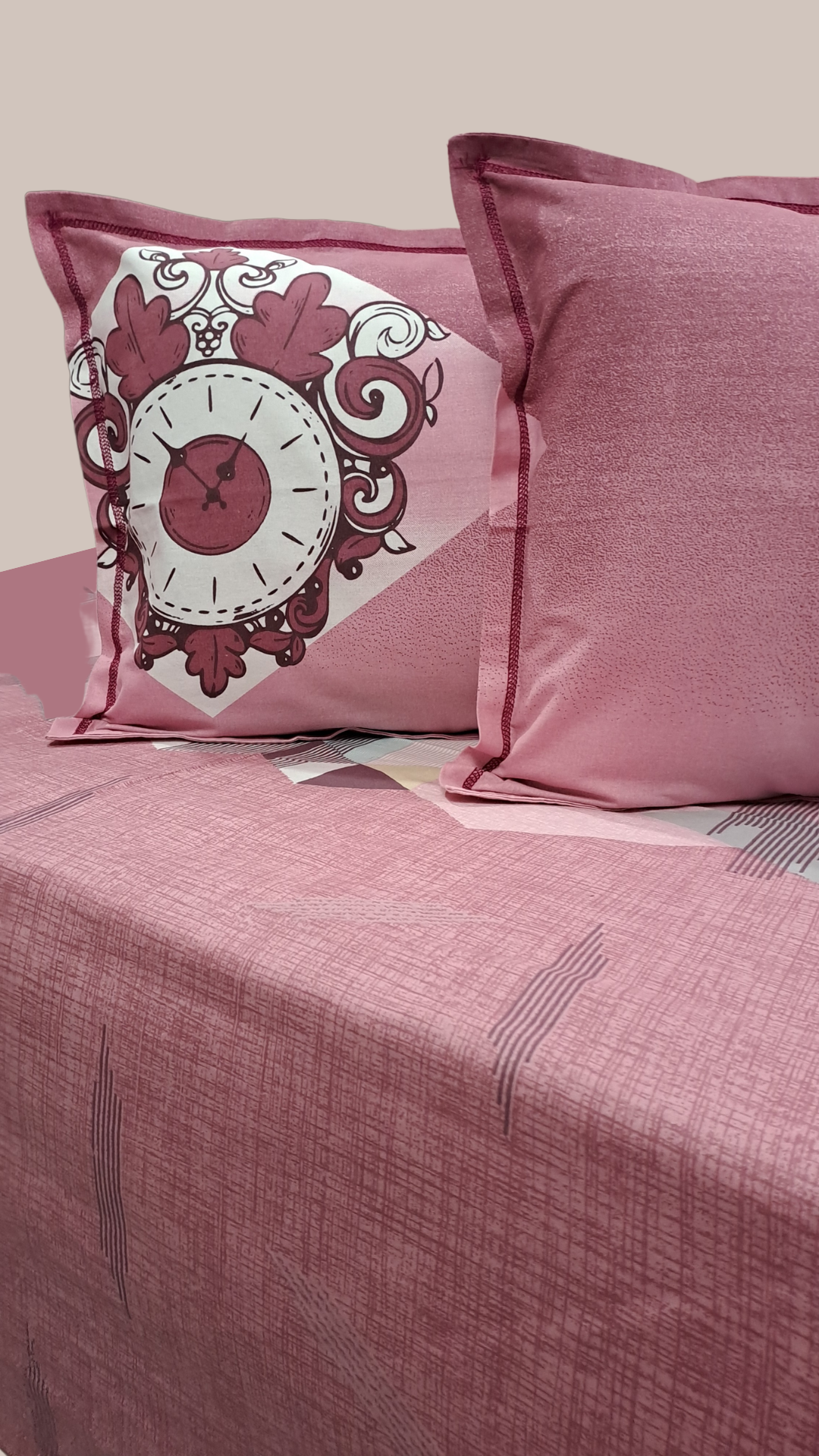 Glory Pure Cotton Double Bedsheet - Pink