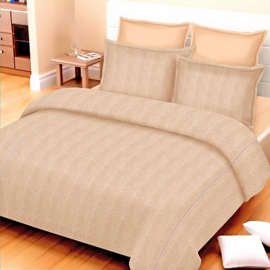 White Marble Pure Cotton  Double Bedsheet King Size - Brown