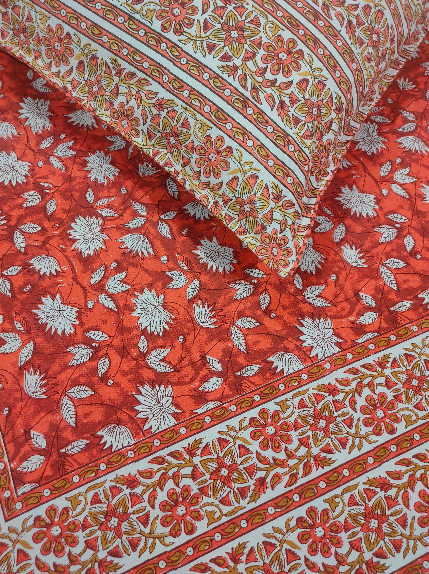 Lotus Jaipuri Pure Cotton Double Bed sheet - Red