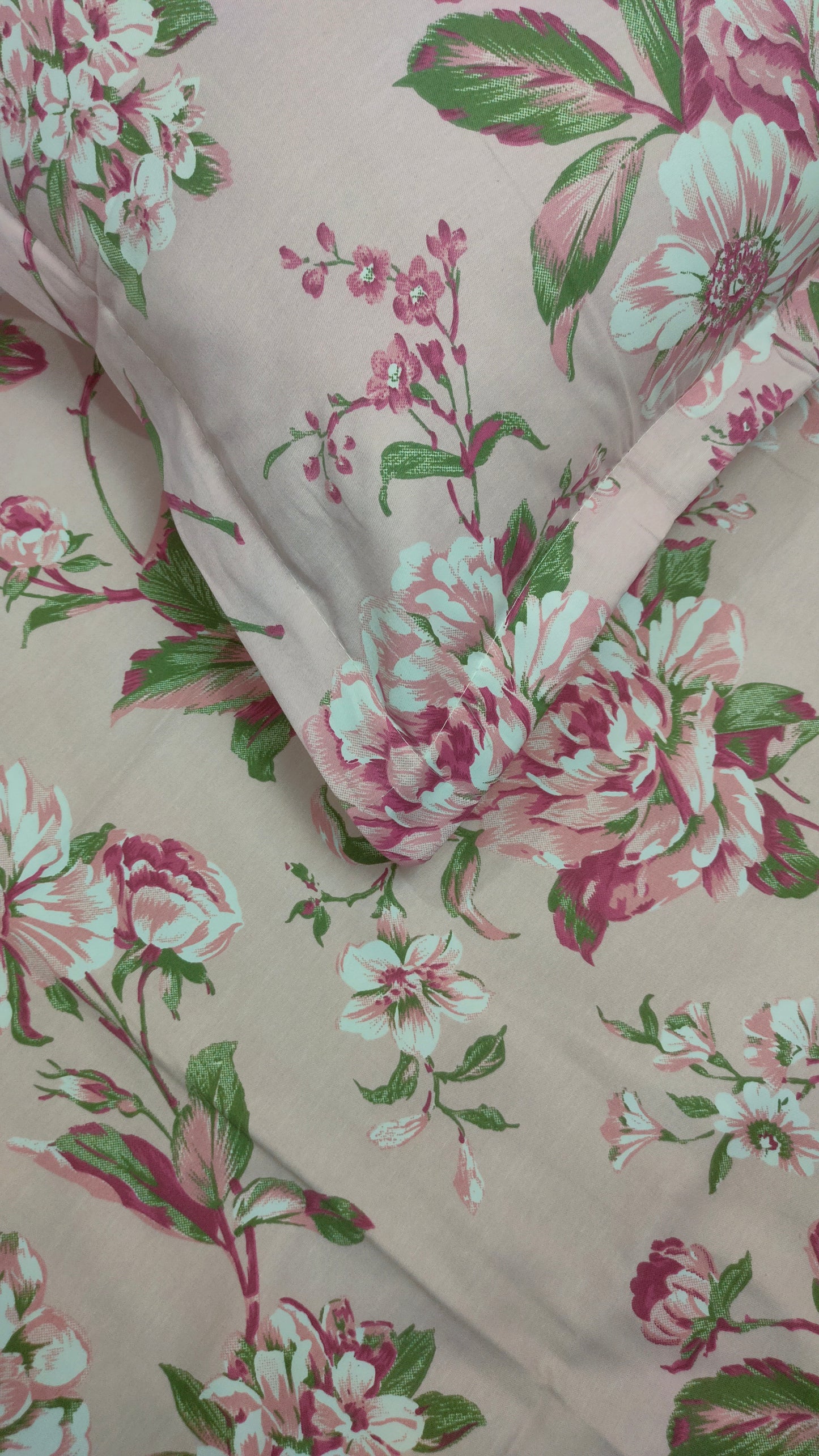 Angel Twill Cotton Rose Print Single Bedsheet-Pink