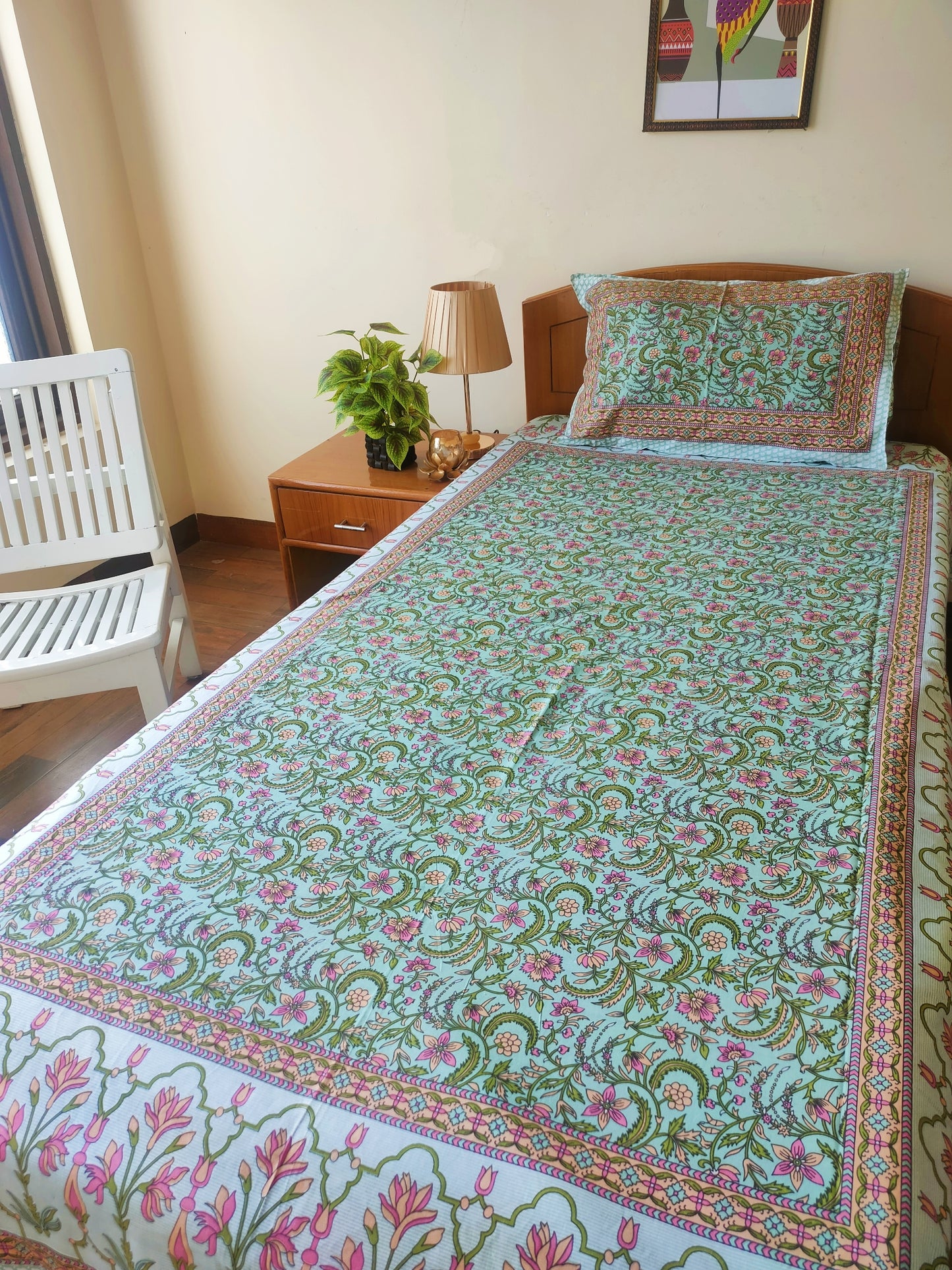 Gunjan Pure Cotton Bedsheet - Single